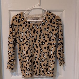 Banana Republic Animal Print Sweater in Tan and Black